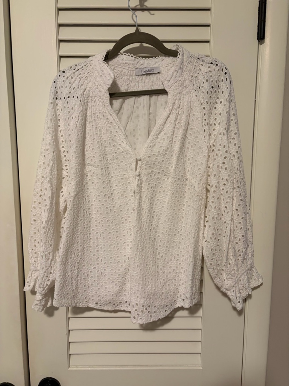 White Eyelet Peasant Blouse